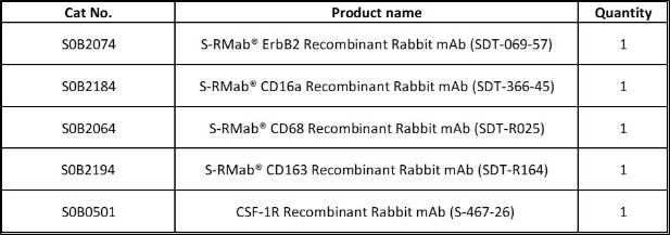 ErbB2, CD16a, CD68, CD163, CSF-1R Antibody Panel