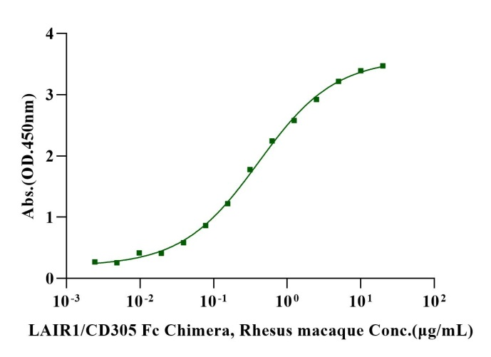 LAIR1/CD305 Fc Chimera Protein, Rhesus macaque